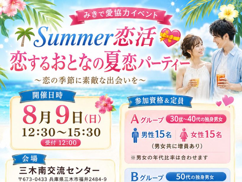 三木市イベント（8/9（日）のご案内）